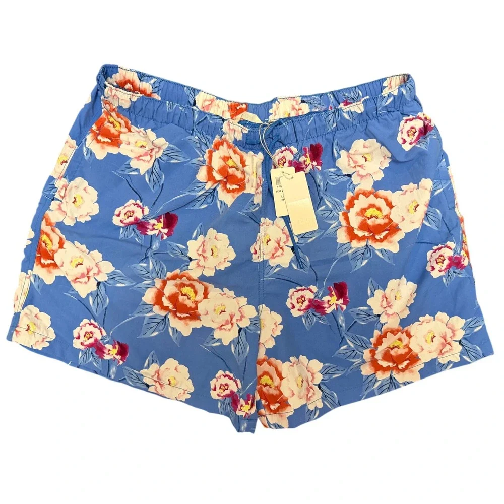 Locker Men Blue Floral Woven Shorts Mesh Lined L122WS2 2XL NWT